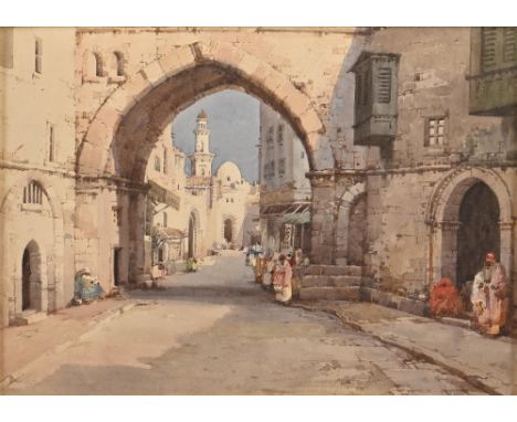 Noel Harry Leaver (1889-1951) - A Moorish Gate; A City Gate, orientalist scenes, two, both signed (NOEL H LEAVER A.R.C.A.), w