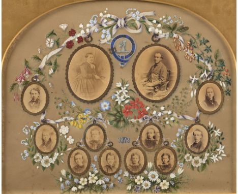 Photographer unknown. An unusual group of photographs of Mr and Mrs William Ormiston Callender and ten of their thirteen chil