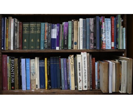 Books. Three shelves of art history reference and theory, with some ornament, design and architectural history and reference,
