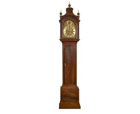 A George III mahogany eight-day longcase clock, William Webster, Exchange Alley, London, the 12in breakarched brass dial with