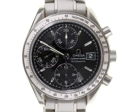 An Omega stainless steel self-winding wristwatch, Chronograph, Omega Speedmaster Automatic, Ref 1750083, 38mm diam, on maker'