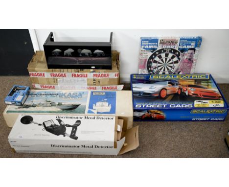 Miscellaneous&nbsp;Scalextric street cars, boxed and other items including Discriminator metal detector, K.D.Perks, Perkasa m