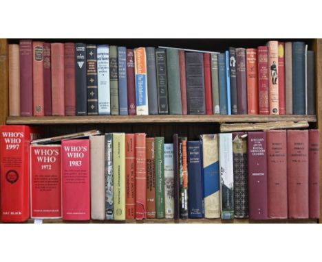 Books. Six shelves of general stock, 19th c and later, including Knight's Cabinet Shakespeare, twelve volume set, 1878, picto