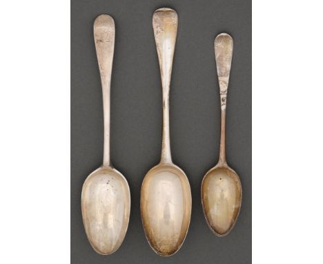 A Scottish George III silver tablespoon, Hanoverian pattern, by Milne &amp; Campbell, Glasgow c1760, another, Old English pat