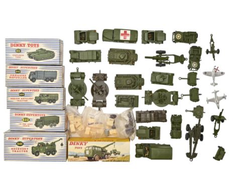 Miscellaneous Dinky, Supertoys and other diecast military vehicles, including 661 Recovery Tractor, 651 Centurion Tank, 689 M