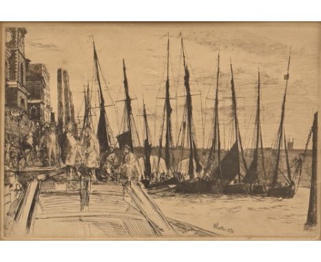 James Abbott McNeill Whistler RBA (1834-1903) - Billingsgate,&nbsp;signed and dated 1859 within the plate, etching and drypoi