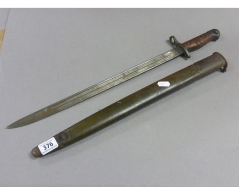 Early 20th century Bayonet with Scabbard, the blade marked 1913 11-16 W