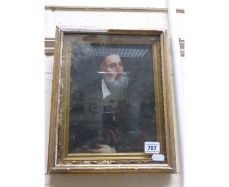 Gilt framed oil painting portrait of a classical bearded gentleman