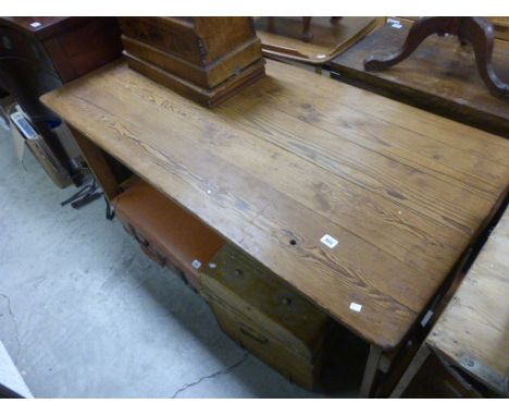 Vintage pine folding trestle table