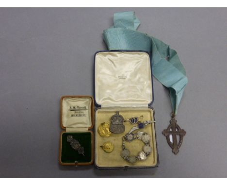 Silver Enamel RAF Sweetheart Brooch (a/f), Silver Isobel Brooch and other Badges and Medals