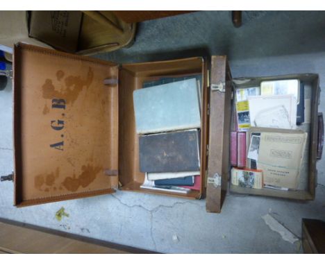 Two Vintage Suitcases with a quantity of ephemera including letters, photographs, etc