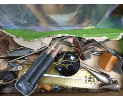 Mixed lot of collectables including Hand Tools, Hat Pins, etc