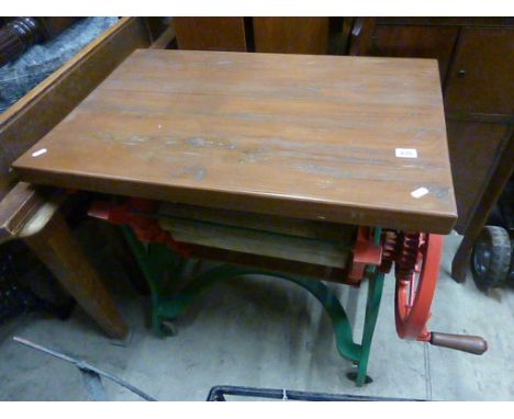 Vintage Mangle marked Taywil, re-painted with fold over wooden top