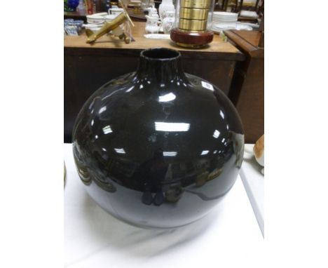 Large Black Bulbous Ceramic Vase retailed by John Lewis