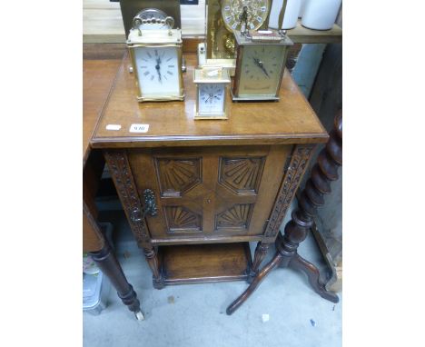 Victorian Mahogany Pot Cupboard with Carved Front and Pot Shelf below