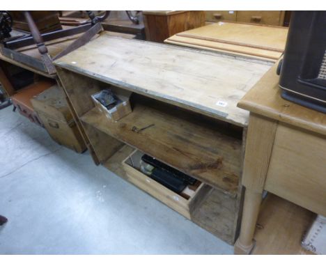 Pine Shelf / Bookcase with Brass Ruler attached to top