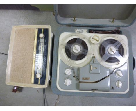 H.M.V Reel to Reel Recorder plus Vintage Ecko Radio