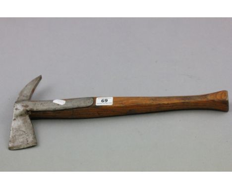 Vintage Fire Axe with Steel Blade and Wooden Handle