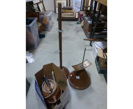 Copper Wash Dolly, Copper Funnel, Copper Electric Kettle and Set Hanging Scales