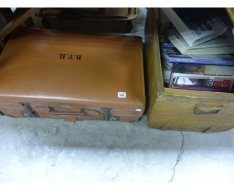 Suitcase and a Tin Trunk full of books