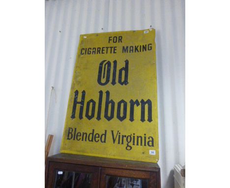 Vintage Old Holborn 'For Cigarette Making' tin sign marked Franco-FI 36"x24" approx