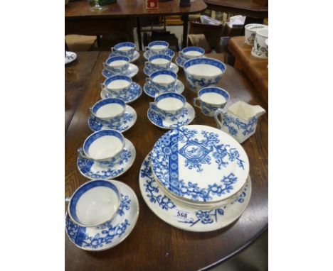 Victorian Blue and White Part Tea Service marked to base ' Dado '