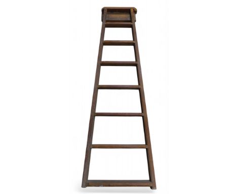 A pitch pine ladder, 49 by 9 by 182cm high.
