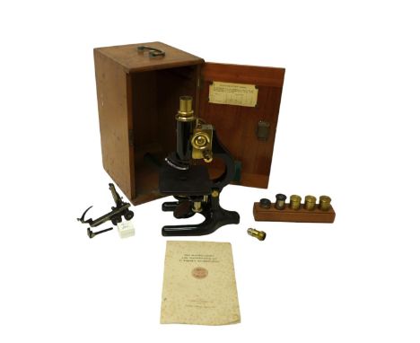 Microscope No. 5405 and case made by C.Baker Charles Perry, 41, Northholme Rd. London, 5 lenses Otto Selbert der Jungere, 1 W