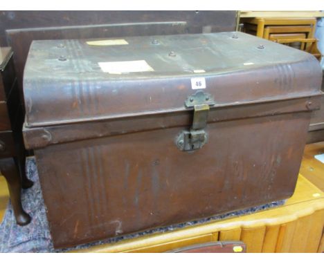 Tin travel trunk