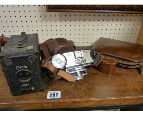 Vintage Paxina German made camera in case, a Szerto vintage camera etc