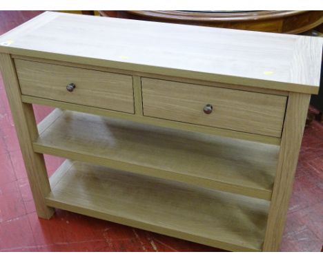 Modern wood effect two drawer, two shelf hall/console table