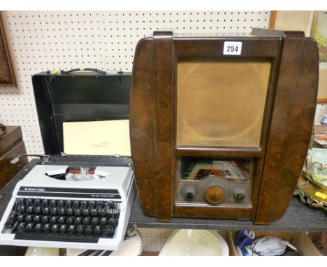 Ekco vintage wireless and a portable typewriter