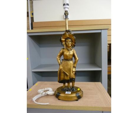 Cast metal table lamp 'The Marchioness from the Old Curiosity Shop'