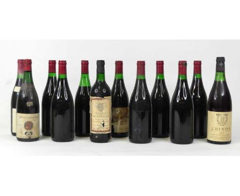 Cotes de Nuit Villages 1970, 8 bottles (lacking labels but otherwise generally good), together with four other various French