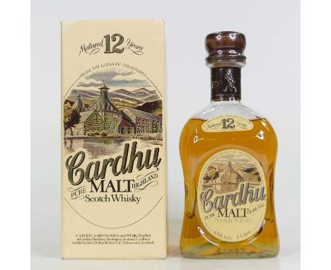 Cardhu matured 12 years pure malt Highland Scotch whisky, 100cl, 43%, one bottle in carton