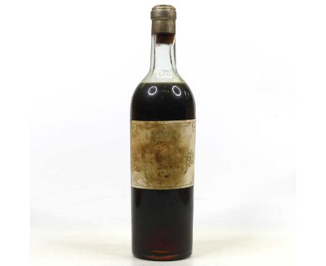 Château Filhot, 1919(?), Sauternes, one bottleUllage upper-mid shoulder.Label badly stained and vintage difficult to read, bu