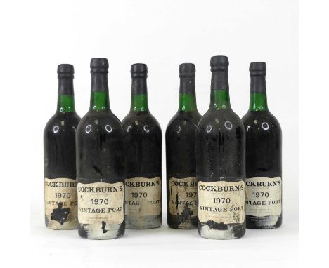 Cockburns Vintage Port, 1970, six bottles