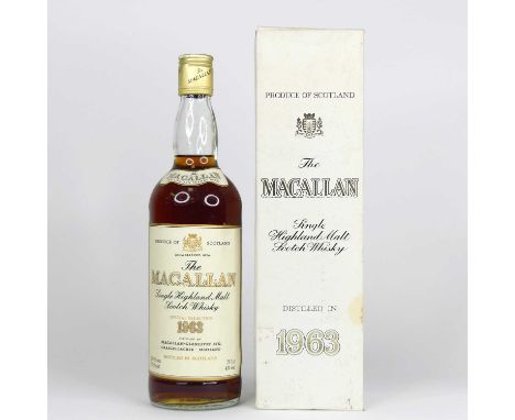 The Macallan 1963 Single Highland Malt Scotch Whisky, matured in sherry wood, 75.7cl, 43%, one bottle in carton
