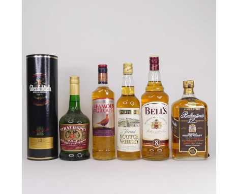 Glenfiddich Aged 12 Years Special Reserve Single Malt Scotch Whisky, 100cl, 40%, one bottle in carton, Ballantines 12 Year Ol