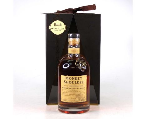 Monkey Shoulder Batch 27 blended malt Scotch whisky, 70cl, 40%, one bottle in Harrod's Food Hall carton 