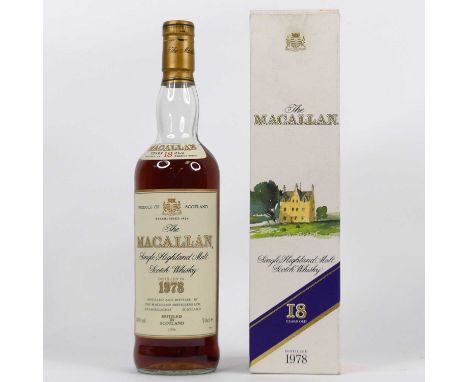 The Macallan 18 Year Old Single Highland Malt Scotch Whisky, distilled in 1978, 70cl, 43°, one bottle in carton