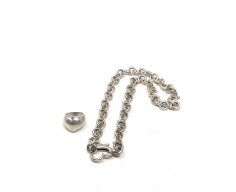 2 X Sterling Silver Vintage Heart Themed Jewellery (56g)