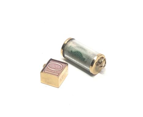 2 x 9ct gold vintage emergency money charm (6.5g)