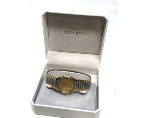 Boxed gents zenith port royal quartz wristwatch non working 