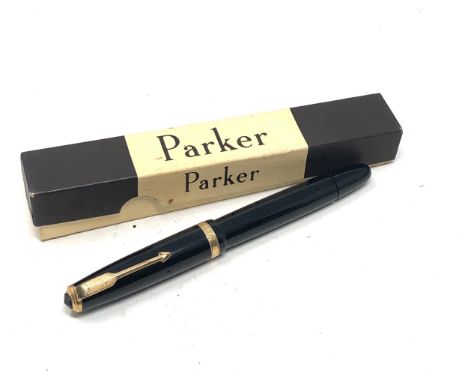 Vintage 14ct gold nib parker duofold  fountain pen boxed