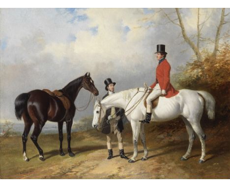 Henry Barraud (British, 1811-1874)Portrait of The Honourable Robert Boyle, Colonel of the Coldstream Guards on horsebacksigne