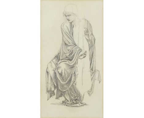 Sir Edward Coley Burne-Jones, Bt., ARA, RWS (British, 1833-1898)Two studies for The Last Sleep of Arthur in Avalon Drapery st