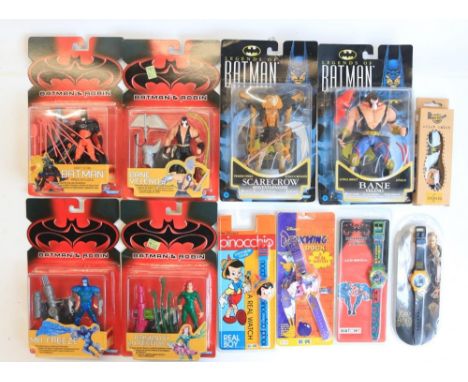 Six boxed Kenner Batman action figures to include Legends Of Batman Bane and Scarecrow plus Batman & Robin Poison Ivy, Mr Fre