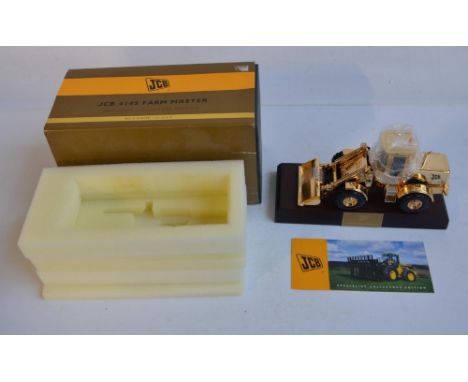 1/32 scale gold plated JCB 414S Farm Master Specialist Collectors Edition (By Britain's), model in at least near mint conditi