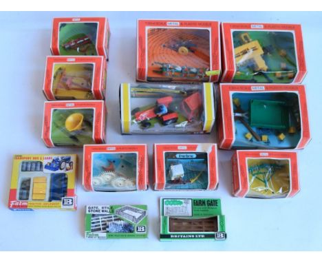 Collection of vintage 1/32 scale Britain's farm models, all in original boxes to include a 9529 Massey Ferguson 135 Tractor, 